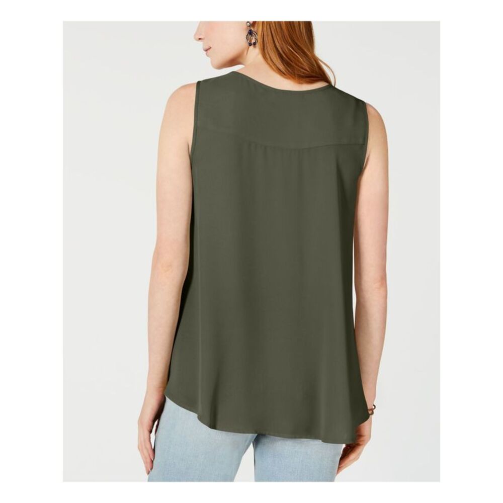 STYLE & COMPANY Womens Green Swing Sleeveless Scoop Neck Cocktail Blouse S - Picture 2 of 2